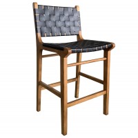 Καρέκλα Επαγγελματική ArteLibre OGYGIA Καρυδί-Μαύρο Ξύλο-Δέρμα 45x38x97cm