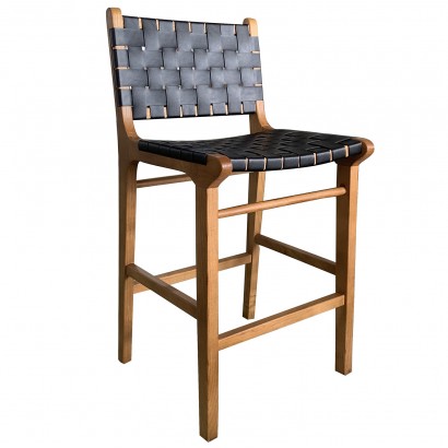 Καρέκλα Επαγγελματική ArteLibre OGYGIA Καρυδί-Μαύρο Ξύλο-Δέρμα 45x38x97cm