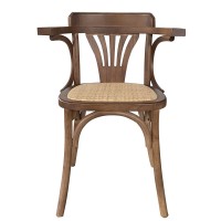 Καρέκλα Επαγγελματική ArteLibre HYPERION Καρυδί Ξύλο-Rattan 45x42x77cm