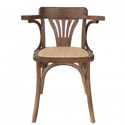 Καρέκλα Επαγγελματική ArteLibre HYPERION Καρυδί Ξύλο-Rattan 45x42x77cm