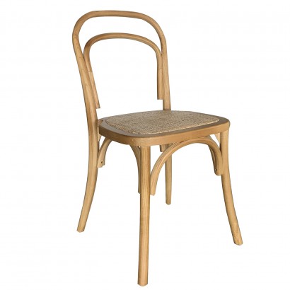 Καρέκλα Επαγγελματική ArteLibre LETO Φυσικό Ξύλο-Rattan 45x45x89cm