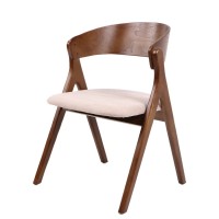 Καρέκλα Τραπεζαρίας ArteLibre LAODICE Καφέ-Καρυδί Ξύλο-Ύφασμα 52.5x56x83cm
