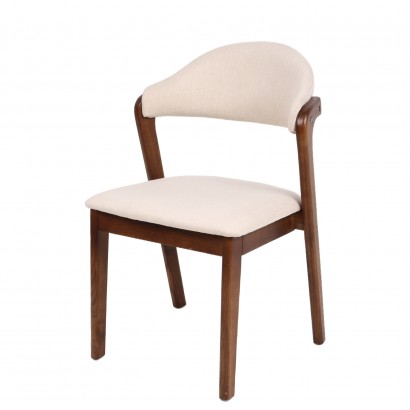 Καρέκλα Τραπεζαρίας ArteLibre ISMENE Μπεζ-Καρυδί Ξύλο-Ύφασμα 52.5x56x83cm