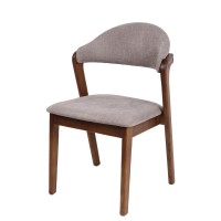 Καρέκλα Τραπεζαρίας ArteLibre ISMENE Γκρι-Καρυδί Ξύλο-Ύφασμα 52.5x56x83cm