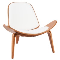 Πολυθρόνα ArteLibre THALOR Λευκό-Καφέ Ξύλο-PU 90x76.5x74.5cm