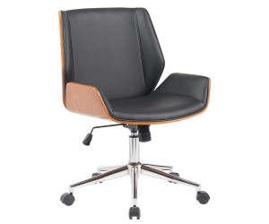 Καρέκλα Γραφείου ArteLibre ZAREK Μαύρο-Καφέ Ξύλο-PU-Αλουμίνιο 61x66.5x88.5-98m Καρέκλα Γραφείου ArteLibre ZAREK Μαύρο-Καφέ Ξύλο-PU-Αλουμίνιο 61x66.5x88.5-98m