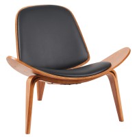 Πολυθρόνα ArteLibre THALOR Μαύρο-Καφέ Ξύλο-PU 90x76.5x74.5cm