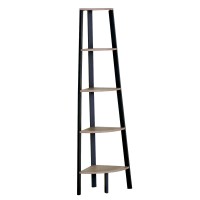 Βιβλιοθήκη ArteLibre PENDRYN Δρυς-Μαύρο Μοριοσανίδα-Μέταλλο 53.4x37.8x160.3cm