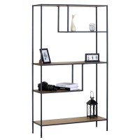 Βιβλιοθήκη ArteLibre YARWOOD Δρυς-Μαύρο Μοριοσανίδα-Μέταλλο 100x33x178cm