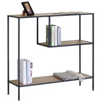 Βιβλιοθήκη ArteLibre YARWOOD Δρυς-Μαύρο Μοριοσανίδα-Μέταλλο 100x33x96cm