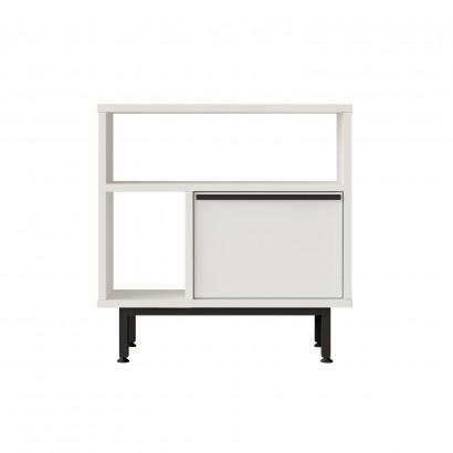 Βοηθητικό Τραπεζάκι ArteLibre SHALDON Λευκό Μοριοσανίδα-Μέταλλο 60x25.5x60cm