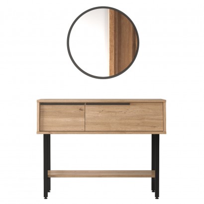 Κονσόλα ArteLibre NORFOLK Φυσικό-Μαύρο Μοριοσανίδα-Μέταλλο-Γυαλί 29.5x100x76cm