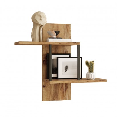 Ράφι Τοίχου ArteLibre DERRY Πεύκο Μοριοσανίδα-Μέταλλο 66x19.5x60cm