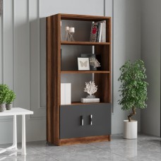 Βιβλιοθήκη ArteLibre EDGWARE Baroque-Ανθρακί Μοριοσανίδα 63.6x37.6x140cm Βιβλιοθήκη ArteLibre EDGWARE Baroque-Ανθρακί Μοριοσανίδα 63.6x37.6x140cm