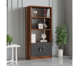 Βιβλιοθήκη ArteLibre EDGWARE Baroque-Ανθρακί Μοριοσανίδα 63.6x37.6x140cm Βιβλιοθήκη ArteLibre EDGWARE Baroque-Ανθρακί Μοριοσανίδα 63.6x37.6x140cm