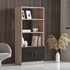 Βιβλιοθήκη ArteLibre EDGWARE Οξιά-Μαύρο Μοριοσανίδα 63.6x37.6x140cm Βιβλιοθήκη ArteLibre EDGWARE Οξιά-Μαύρο Μοριοσανίδα 63.6x37.6x140cm