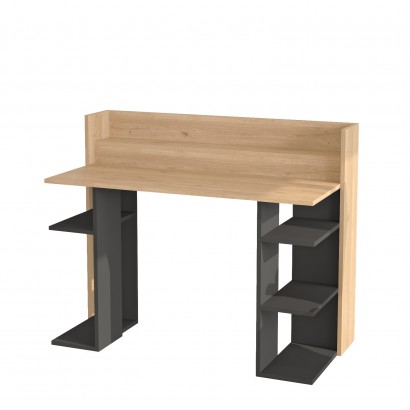 Γραφείο ArteLibre FIFE Φυσικό-Ανθρακί Μοριοσανίδα-Μελαμίνη 124x58x98cm