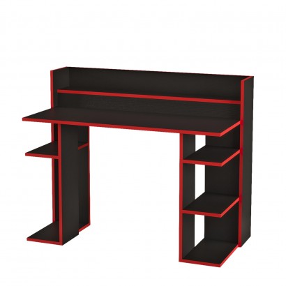 Γραφείο ArteLibre FIFE Μαύρο-Κόκκινο Μοριοσανίδα-Μελαμίνη 124x58x98cm