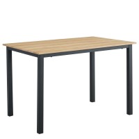 Τραπέζι Τραπεζαρίας ArteLibre VERDELL Sonoma-Μαύρο Μέταλλο-Μοριοσανίδα 110x70x76cm