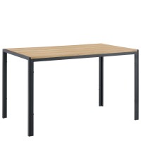 Τραπέζι Τραπεζαρίας ArteLibre CRESTMERE Sonoma-Μαύρο Μέταλλο-Μοριοσανίδα 120x70x75cm