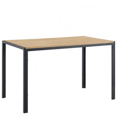 Τραπέζι Τραπεζαρίας ArteLibre CRESTMERE Sonoma-Μαύρο Μέταλλο-Μοριοσανίδα 120x70x75cm