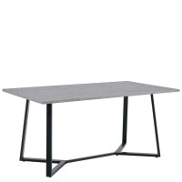 Τραπέζι Τραπεζαρίας ArteLibre DUNSMERE Γκρι Μάρμαρο-Μαύρο Μέταλλο-Μοριοσανίδα 160x90x75cm