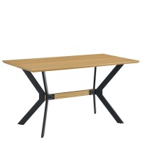 Τραπέζι Τραπεζαρίας ArteLibre ELDRIDGE Sonoma-Μαύρο Μέταλλο-Μοριοσανίδα 140x70x74cm