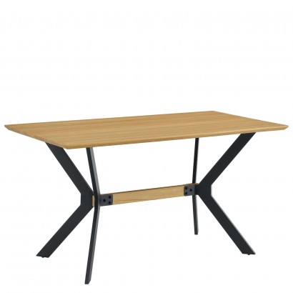 Τραπέζι Τραπεζαρίας ArteLibre ELDRIDGE Sonoma-Μαύρο Μέταλλο-Μοριοσανίδα 120x60x74cm
