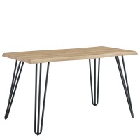 Τραπέζι Τραπεζαρίας ArteLibre BRANWELL Sonoma-Μαύρο Μέταλλο-Μοριοσανίδα 140x70x77.5cm