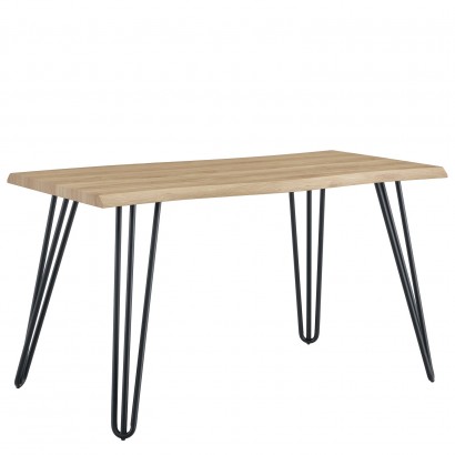 Τραπέζι Τραπεζαρίας ArteLibre BRANWELL Sonoma-Μαύρο Μέταλλο-Μοριοσανίδα 140x70x77.5cm