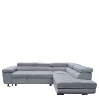 Καναπές Γωνιακός ArteLibre LUZANO Γκρι Ανοιχτό Ύφασμα-MDF 277x203x100cm