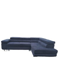 Καναπές Γωνιακός ArteLibre LUZANO Μαύρο Ύφασμα-MDF 277x203x100cm