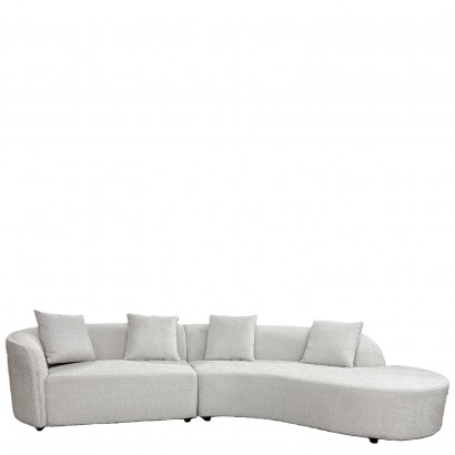 Καναπές MONTARO ArteLibre Γκρι Ανοιχτό Ύφασμα 140x105x65cm-206x124x68cm