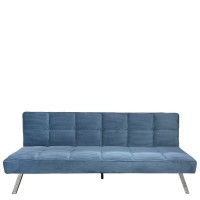 Καναπές Κρεβάτι ArteLibre ELVORE Μπλε Ύφασμα-Ξύλο 190x83x74cm