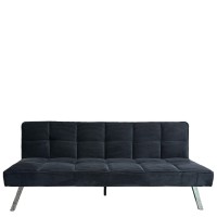 Καναπές Κρεβάτι ArteLibre ELVORE Μαύρο Ύφασμα-Ξύλο 190x83x74cm