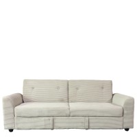 Καναπές Κρεβάτι ArteLibre VALMERO Μπεζ Ύφασμα-Ξύλο 216x85x85cm