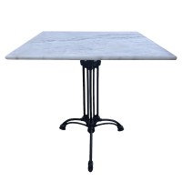 Τραπέζι Κήπου ArteLibre QUADRILIS Λευκό-Μαύρο Μάρμαρο-Μέταλλο 70x70x71cm