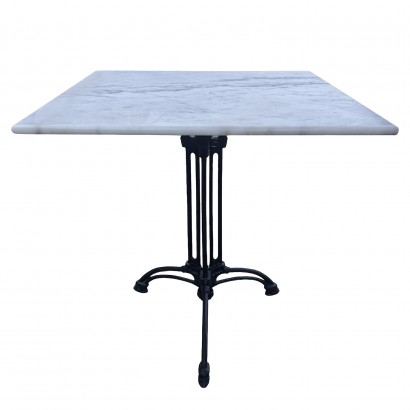 Τραπέζι Κήπου ArteLibre QUADRILIS Λευκό-Μαύρο Μάρμαρο-Μέταλλο 70x70x71cm