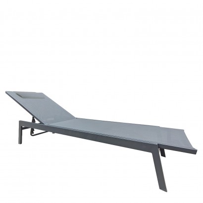 Ξαπλώστρα Παραλίας ArteLibre SOLVANTA Γκρι Αλουμίνιο-Textilene 191.5x60x89.5cm