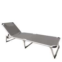 Ξαπλώστρα Παραλίας ArteLibre RENOA Γκρι-Ασημί Αλουμίνιο-Textilene 188x58x28-80cm