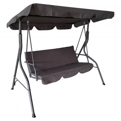 Κούνια ArteLibre LEMONA Γκρι Μέταλλο-Polyester 174x110x200cm