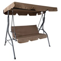 Κούνια ArteLibre LEMONA Μόκα-Γκρι Μέταλλο-Polyester 174x110x200cm