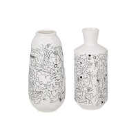 Βάζο ArteLibre Modern Art Λευκό Πορσελάνη Φ9x20cm Σε 2 Σχέδια