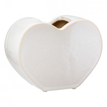 Βάζο 'Heart' Κεραμικό Λευκό 8.5x20x14cm