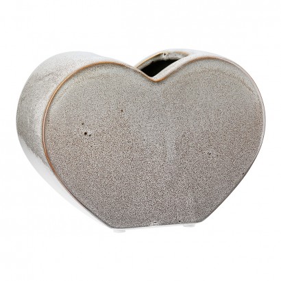 Βάζο 'Heart' Κεραμικό Μπεζ 8.5x20x14cm