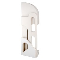 Βάζο 'Faccia' Μοτίβο Σπιτιού Σκάλα Κεραμικό Μπεζ 8.5x13x46cm