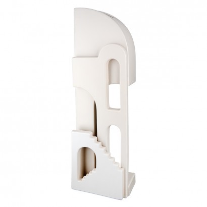 Βάζο 'Faccia' Μοτίβο Σπιτιού Σκάλα Κεραμικό Μπεζ 8.5x13x46cm