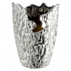 Βάζο Κωνικό Κεραμικό Ασημί Χρώμα D13X19Cm D13X19Cm