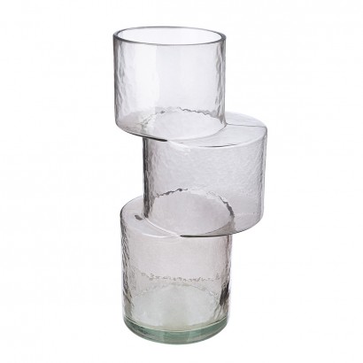 Βάζο 'Levels' Γυαλί Γκρι 11.5x13.5x28.5cm