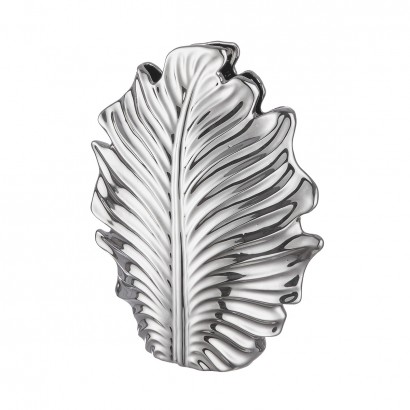 Βάζο Φύλλο 'Monstera' Κεραμικό Ασημί 9.5x30.5x37.5cm